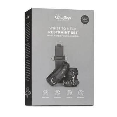 Wiązania do ciała z regulacją, skóra sztuczna, uchwyty D-ring - Czarny