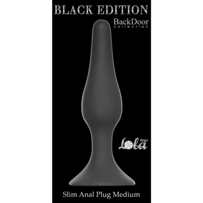 Wtyczka analna Slim Anal Plug - silikon, długość 11,5 cm, średnica 2,7 cm, czarna