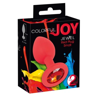 Wtyczka analna Colorful Joy, 7,2 cm, silikonowa, średnica 0,9-2,7 cm, akrylowy kamień