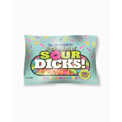 Kwaśne cukierki w kształcie penisów - Słodko-Kwaśny Mix, 100 kawałków w opakowaniu