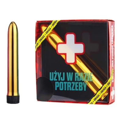 Wibrator Złoty Awaryjny - Elegancki, Kompaktowy, Zabawny Gadżet na Prezent