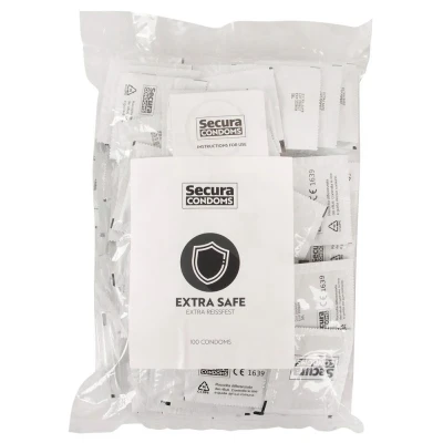 Kondomy przeźroczyste Secura Extra Safe 180mm, 52mm, silikonowa powłoka