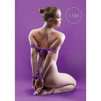 Smycz BDSM - Nylon, 1,5m, fioletowa, 8mm szerokości, 16 splotów