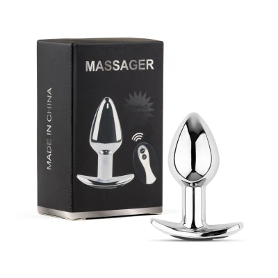 Wibrator analny (butt plug) M Series – metal, pilot zdalnego ster., 10 tryb. IPX7