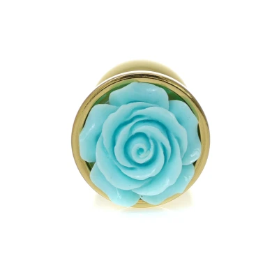 Korek analny Plug-Jewellery Gold PLUG ROSE - stal nierdzewna, gładki, ergonomiczny