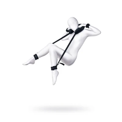 Pas do Unieruchamiania Anonymo z Poduszką, Welur, Czarny, 127 cm