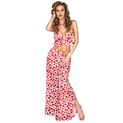 Zestaw bielizny: ANAIS, biustonosz z falbankami, spodnie z rozcięciami L/XL