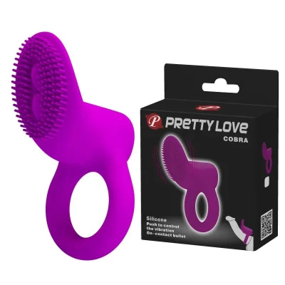 Pierścień na penisa PRETTY LOVE - COBRA, silikon, wibracje, stymulujący, 7,4 cm