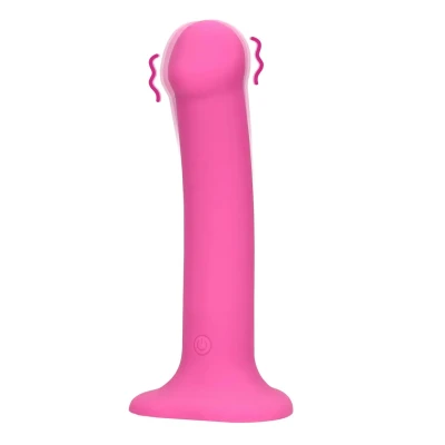 Dildo Loveline - Średni, Wibrujący, Silikonowy, 18,1 cm długości