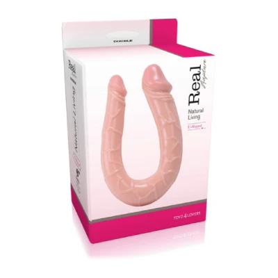 Dildo doble realistyczne U-kształtne, wodoodporne, elastyczne, 15 cm długości