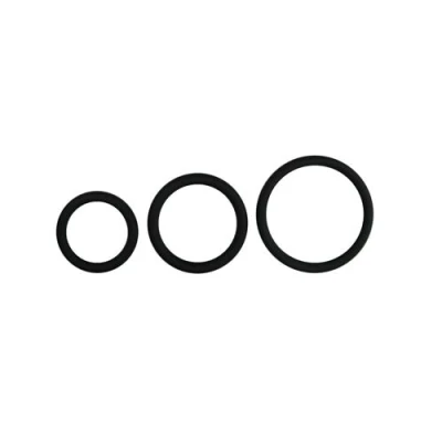 Pierścienie na penisa - Zestaw 3 szt. | Silikon, Elastyczny, Czarne