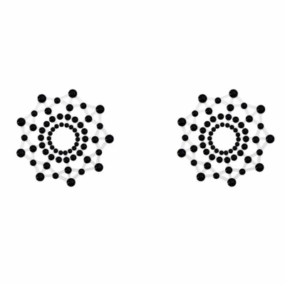 Naklejki na biust Burlesque Rowland, czarne, rozmiar uniwersalny 42-48, wielokrotnego użytku