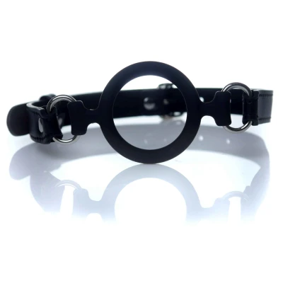 Knebel O-ring - Fetish B - Metal z silikonem, regulowany, dla dorosłych.