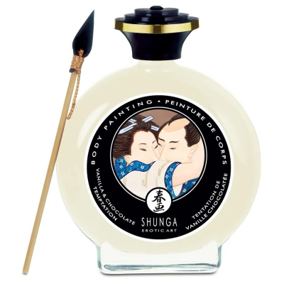 Farba do ciała Shunga - Wanilia i Czekolada, Wegańska, 100 ml, Łatwe zmywanie