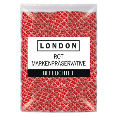 Prezerwatywy smakowe London Red – 1000 szt., truskawkowe, lateks naturalny, 56 mm