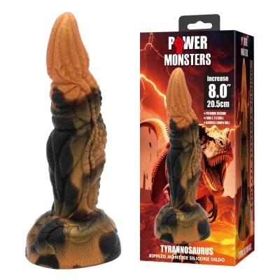 Dildo Power Monsters Tyrannosaurus 20,5 cm faliście teksturowany silikonowy