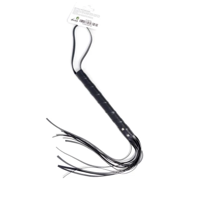 Pejcz skórzany Fetish B - dł. 50 cm, imitacja skóry, 2 cm szerokości rączki