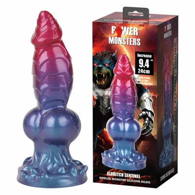 Dildo Power Monsters Eldritch Sentinel 24 cm, przyssawka, tekstura falista