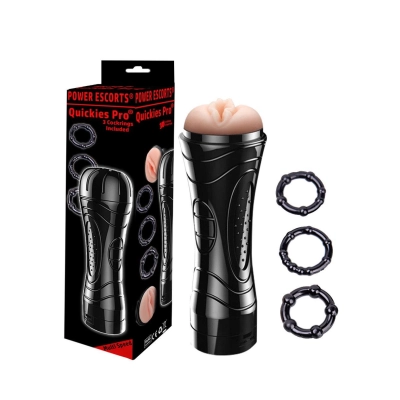 Wibrator penisa Quickies Pro — Masturbator wibrujący, 7 trybów, 3-pack cockring