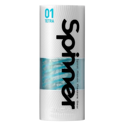 Masturbator Tenga Spinner Tetra — przezroczysty, obracający się, wielokrotnego użytku