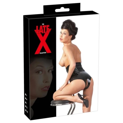 Lateksowe slipy biodrowe – kolekcja Ekskluzywna, wysoki stan, rozcięcie w kroku