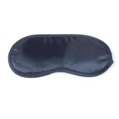 Maseczka na oczy - seria B - Gładka satyna, regulowana gumka, czarna