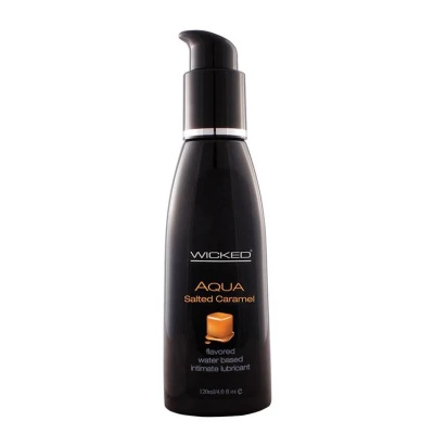 Lubrykant wodny Wicked Aqua, smak solonego karmelu, 120ml, długotrwały, przyjazny lateksowi