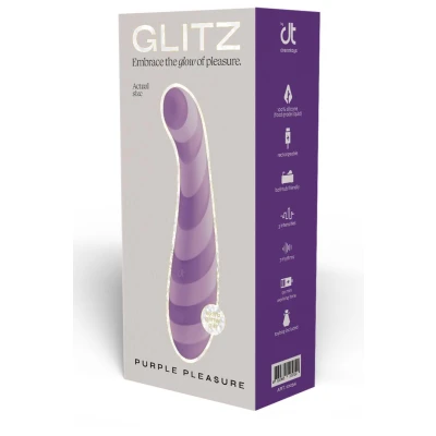 Wibrator punktu G Glitz Purple Pleasure, silikon, 3 prędkości, wodoodporny IPX7