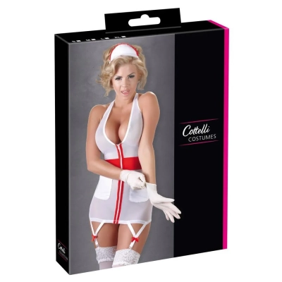Sukienka pielęgniarki COTTELLI LINGERIE - seksowna, krzyżujący się akcent, wygodne kieszenie