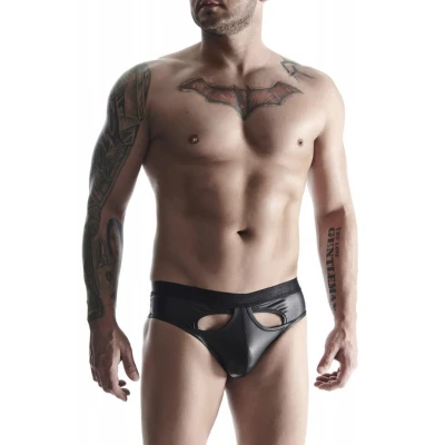 Majtki brazyliane REGNES FETISH PLANET, wetlook, elastyczny materiał, dostęp z przodu