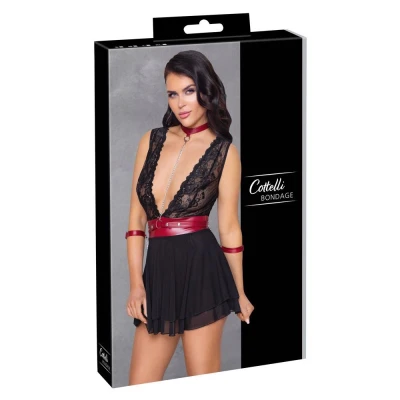 Babydoll Bondage COTTELLI LINGERIE, z regulowanymi paskami, koronkowy, zmysłowy