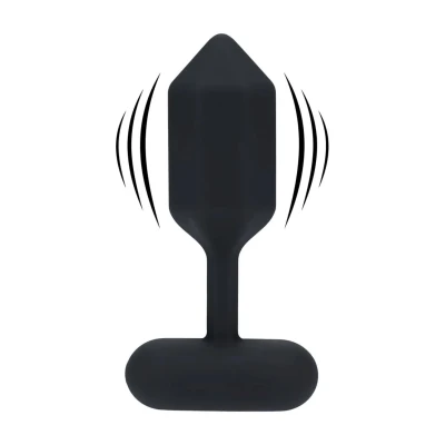 Korek analny wibrujący - Duży, Hexagonalny, Silikonowy, Czarne, 13,9cm