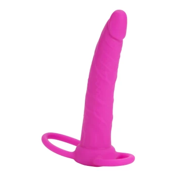 Dildo silikonowy bez uprzęży, długość 14 cm, średnica 3.25 cm - podwójna penetracja