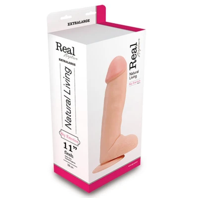 Dildo REAL RAPTURE - 31,3 cm długości, 6,5 cm średnicy, PVC w odcieniu nude