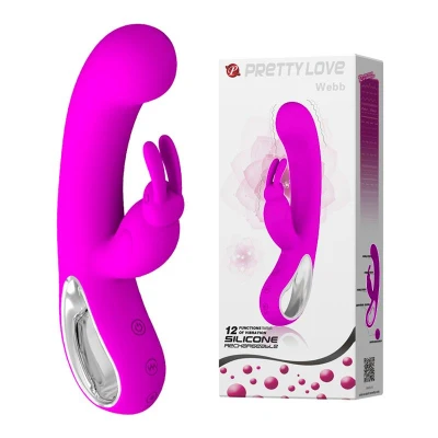 Wibrator różowy PRETTY LOVE - silikon, 12 funkcji, USB, stymulator łechtaczki