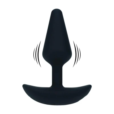 Wibrujący korek analny - Klasyczny S - Silikon bezpieczny dla ciała, wodoodporny, czarny