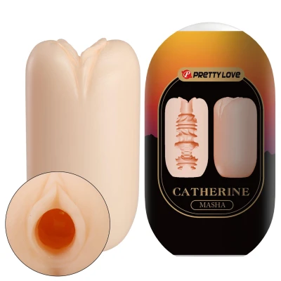 Masturbator TPR PRETTY LOVE - CATHERINE, elastyczny, z różnymi fakturami