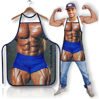 Fartuch kuchenny Master Muscle, wzór Bodybuilder, humorystyczny design, rozmiar uniwersalny