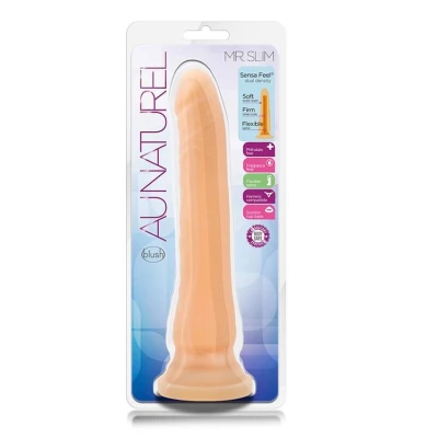 Dildo AU NATUREL MR. SLIM, TPE, 4,3 cm, realistyczna faktura, przyssawka