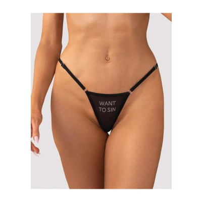 Stringi transparentne Violami OBSESSIVE, 83% poliamid, 17% elastan, regulowane paski