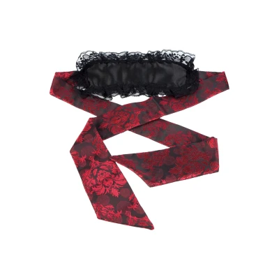 opaska na oczy Scandal, materiał: poliester, długość: 127 cm, czarno-czerwona