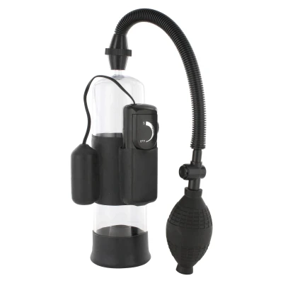 Pompka do penisa Power Pump Black - wodoodporna, z wibracjami, 56cm długości