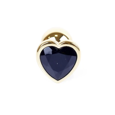 Zabawkowa biżuteria analna - Gold Heart, stal nierdzewna, długość 7 cm, średnica 2,7 cm
