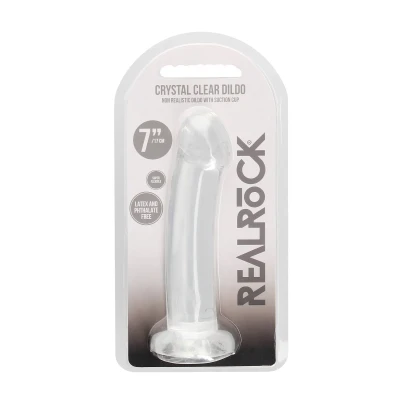 Dildo CRYSTAL CLEAR - 17 cm, przezroczyste, z przyssawką, bez ftalanów