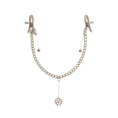 Klamry do sutków FETISH FANTASY SERIES, metalowe, regulowane, z kryształami