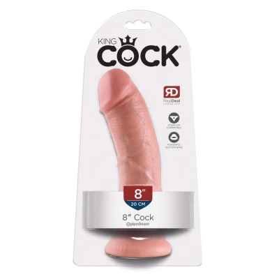 Dildo King Cock - 8 cali, realistyczny, przyssawka, lekko zakrzywiony