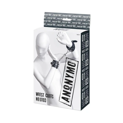 Kajdanki skórzane Anonymo, welurowa podszewka, niklowane okucia, uniwersalny rozmiar
