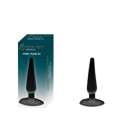 Korek analny Lovesecret Sensual LS27, 11 cm, TPE, przyssawka, elegancka czerń