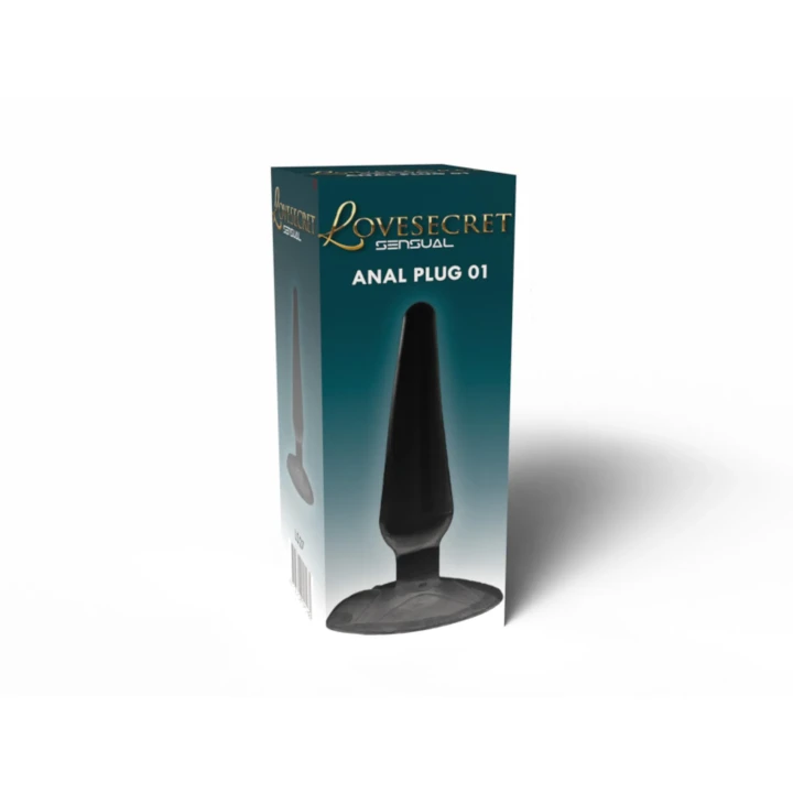 Korek analny Lovesecret Sensual LS27, 11 cm, TPE, przyssawka, elegancka czerń