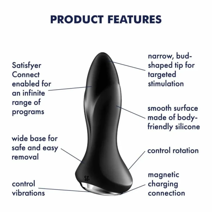 Wibrator obrotowy Rotator Plug 1+ Satisfyer, 12 wibracji, 12 programów rotacyjnych, wodoodporny